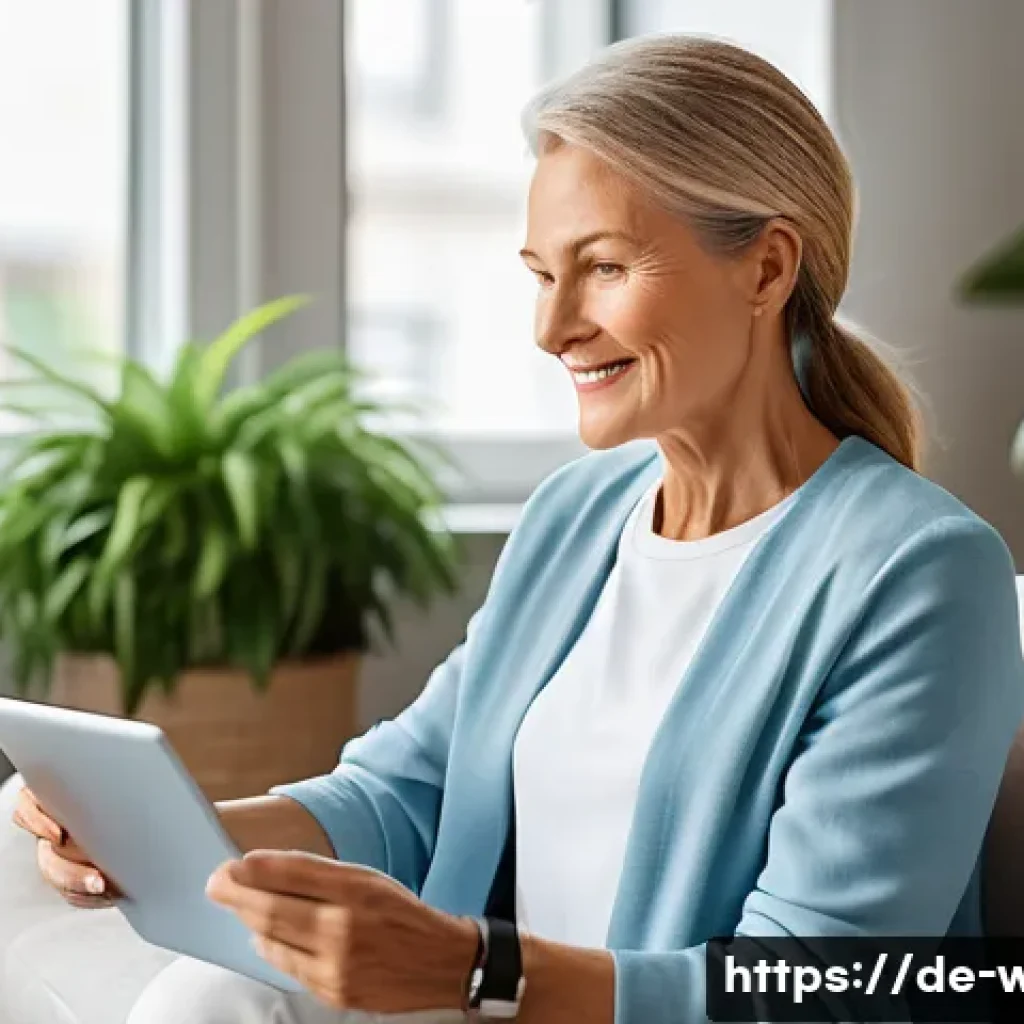 웰빙코디네이터와 최신 건강 프로그램 - A modern, bright wellness coaching session in a cozy, stylish living room with a middle-aged German ...