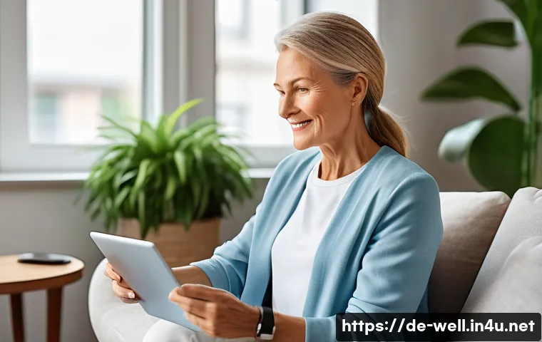 웰빙코디네이터와 최신 건강 프로그램 - A modern, bright wellness coaching session in a cozy, stylish living room with a middle-aged German ...