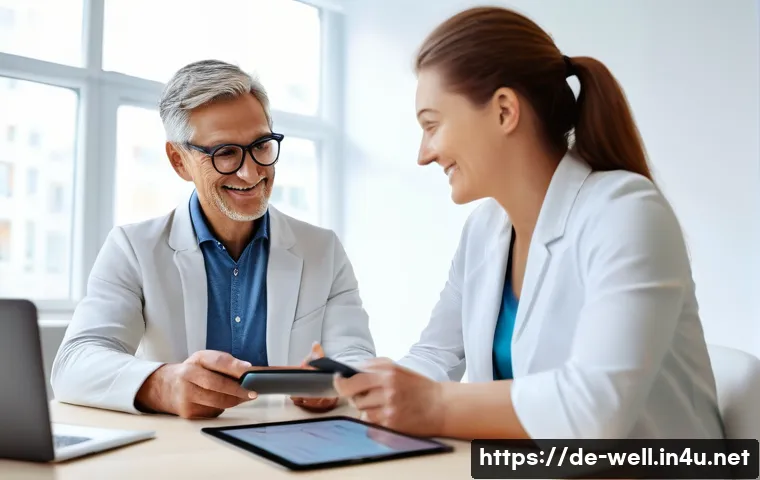 웰빙코디네이터와 건강 코칭 사례 - A modern health coach conducting a personalized lifestyle analysis session with a middle-aged German...