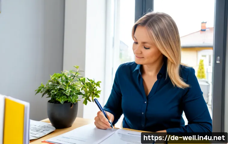 웰빙코디네이터의 취업 지원 팁 - Photorealistic German wellness coordinator job seeker, confident middle-aged woman in smart casual p...