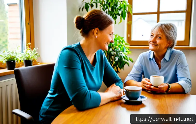 웰빙코디네이터와 심리 웰빙 프로그램 - Photorealistic wellness coordinator in a bright, welcoming German community health center, warmly li...
